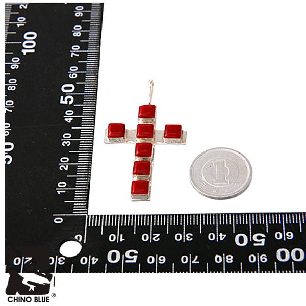 Red Tribal Cross シルバー ペンダント
