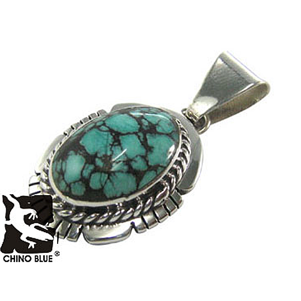 Stained Indian Green Torquise シルバー ペンダント