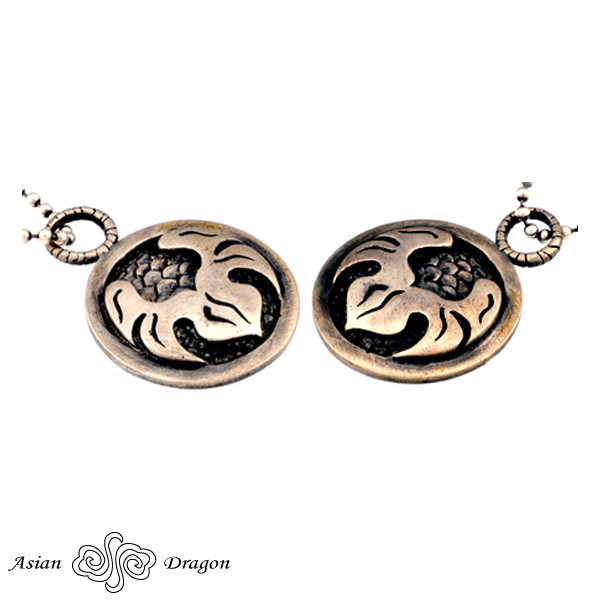 Metal Heart Dragon Pendant シルバー ペンダント