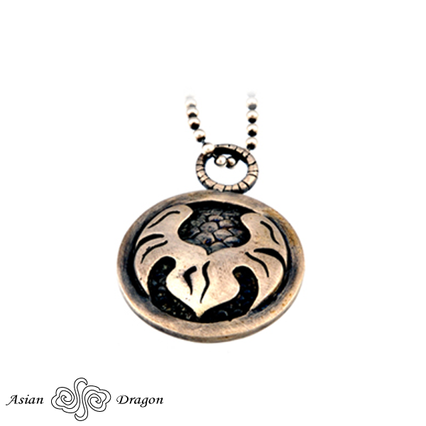 Metal Heart Dragon Pendant シルバー ペンダント
