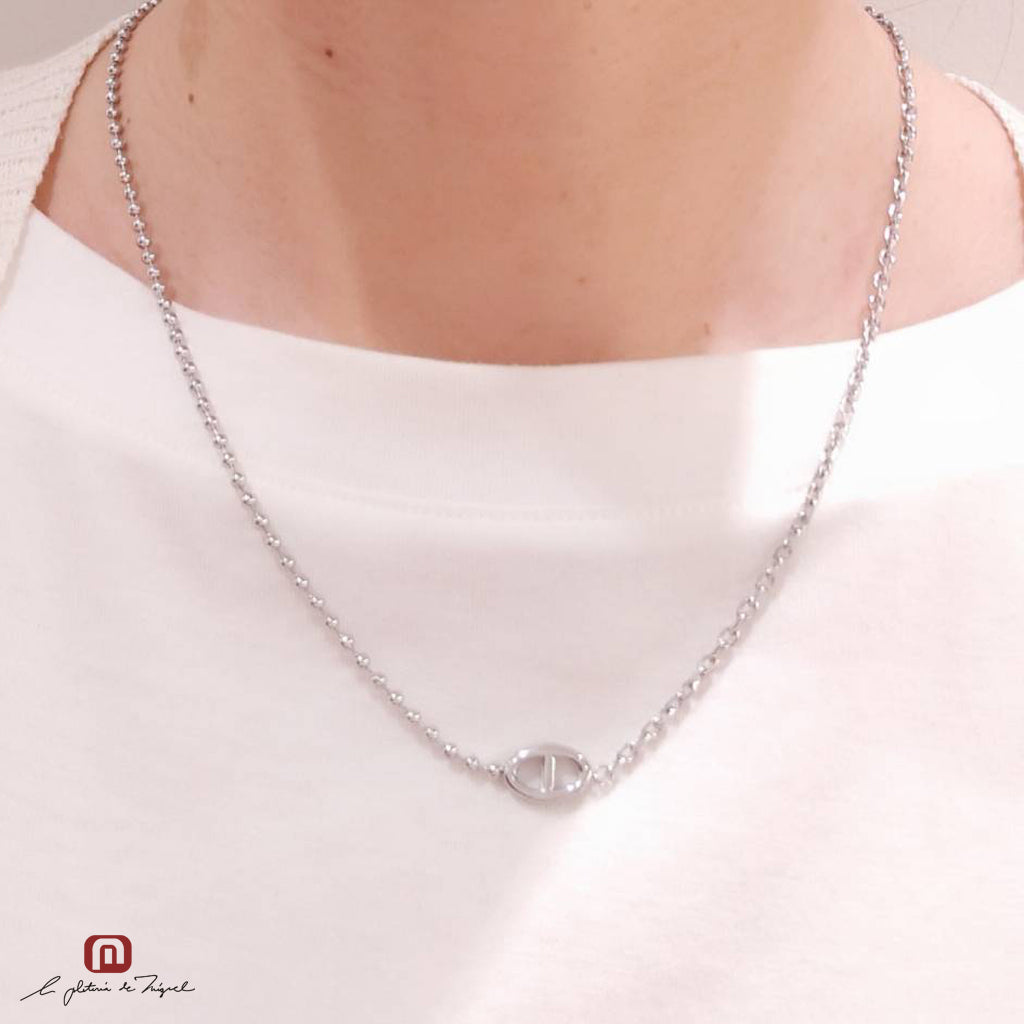 Anchor Necklace Sv 45cm