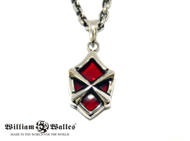 Armored-X Red Stone Pendant シルバー ペンダント