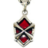 Armored-X Red Stone Pendant シルバー ペンダント