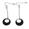 Black Circle Dangles シルバー ピアス