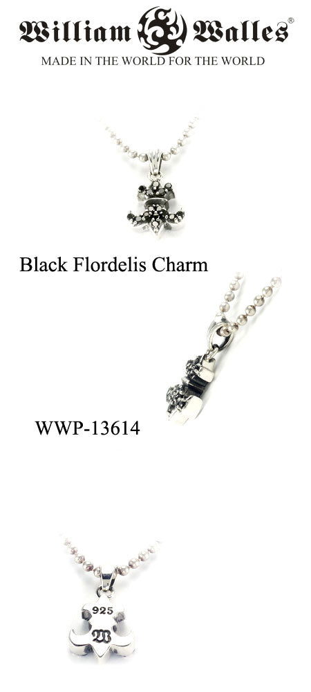 Black Flordelis Charm シルバー ペンダント