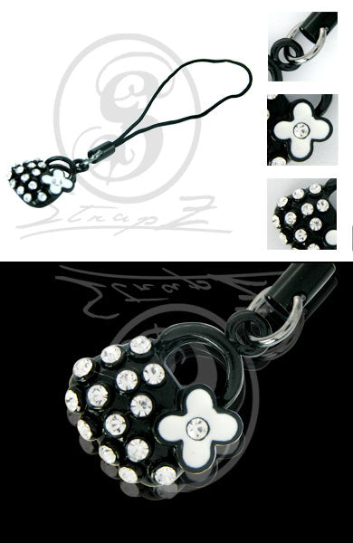 Black Flower Bag Strap