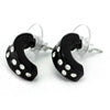 Black Gracefull Earring シルバー ピアス