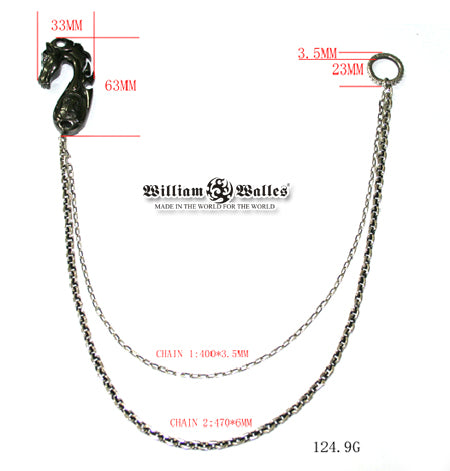 Black Horse Wallet Chain