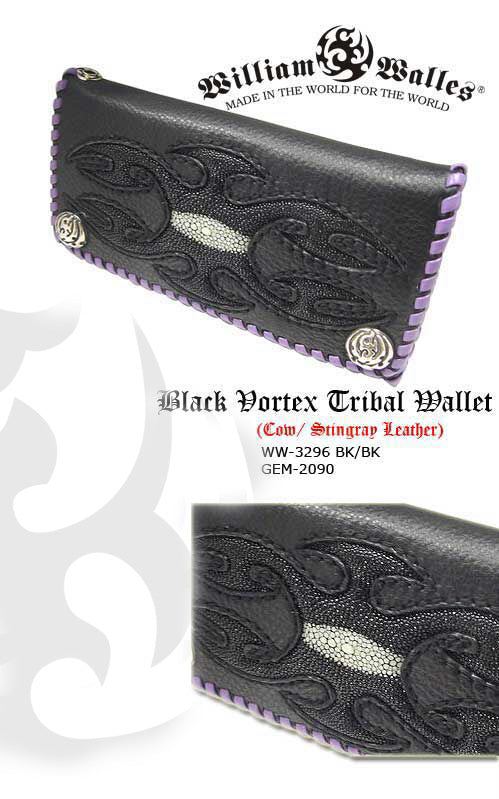 Black Vortex Tribal Wallet レザー 財布 / ウォレッ&