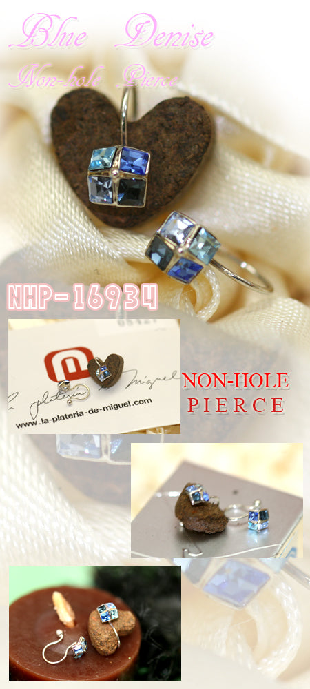 Blue Denise Non-hole Pierce シルバー ピアス