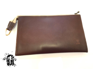 COSMETIC POUCH CORDOVAN BROWN