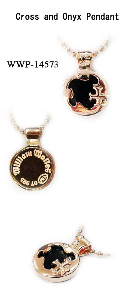 Cross and Onyx Pendant シルバー ペンダント