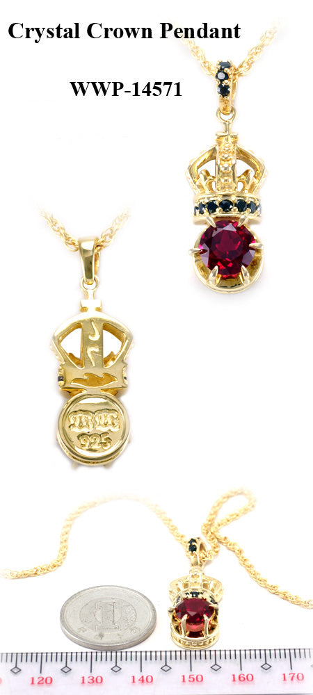 Crystal Crown Pendant シルバー ペンダント