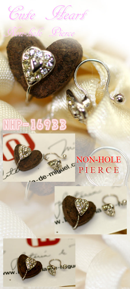 Cute Heart Non-hole Pierce シルバー ピアス