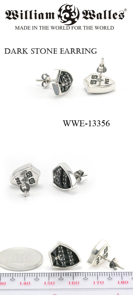 Dark Stone Earring シルバー ピアス