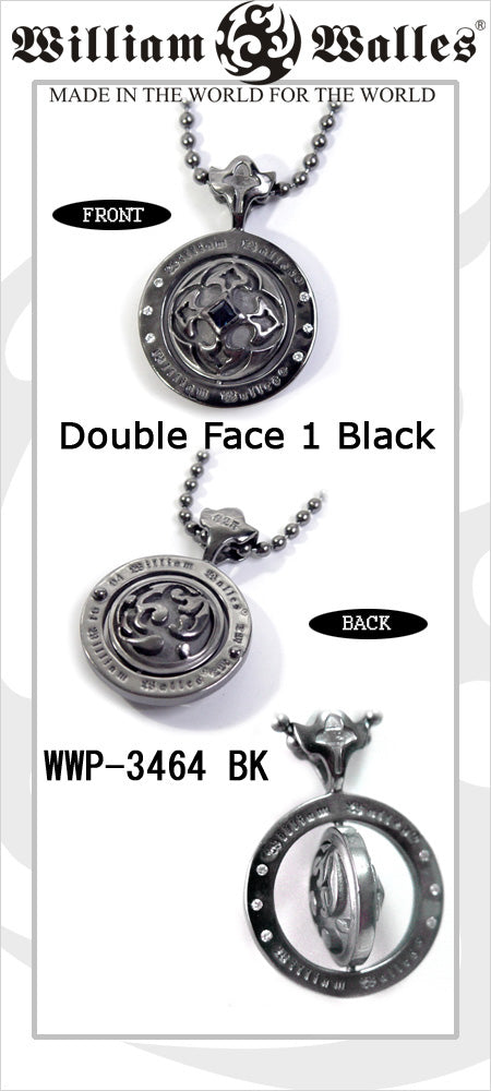 ダブルフェイス1 Black シルバー ペンダント