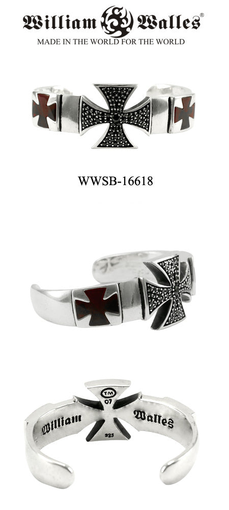 Double Red Cross Bangle シルバー バングル