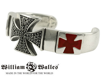 Double Red Cross Bangle シルバー バングル
