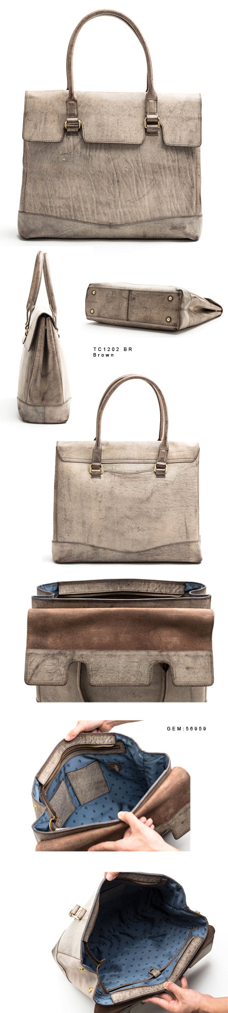 Flap Tote Bag Brown