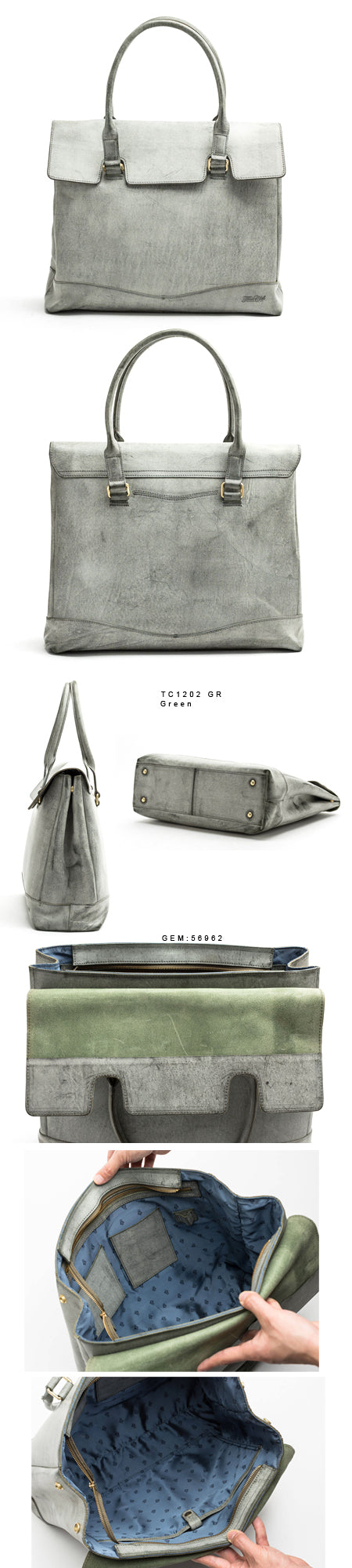 Flap Tote Bag Green
