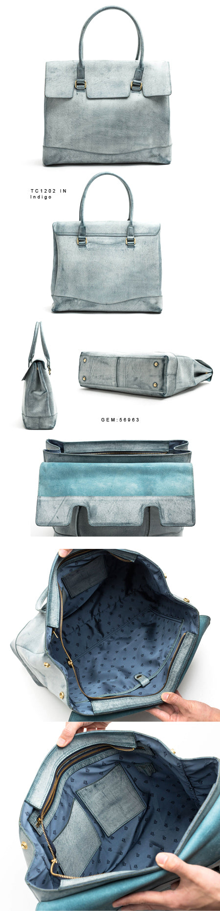 Flap Tote Bag Indigo