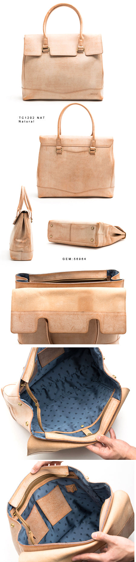 Flap Tote Bag Natural