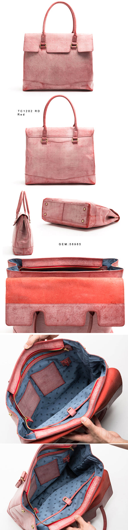 Flap Tote Bag Red