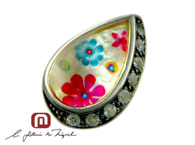 Floral Resin Pendant シルバー ペンダント