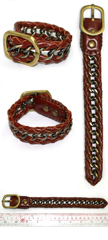 Gaudi Brass Leather Bracelet