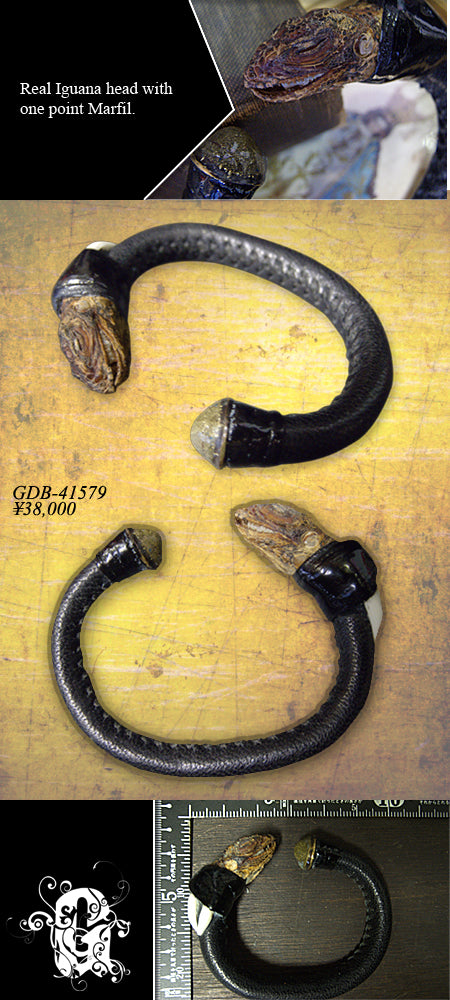 Iguana Head Leather Bracelet