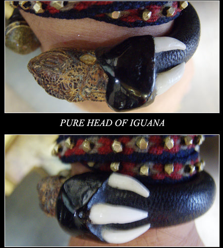 Iguana Head Leather Bracelet