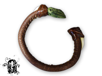 Iguana Head Leather Bracelet