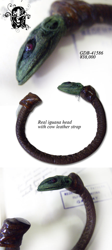 Iguana Head Leather Bracelet