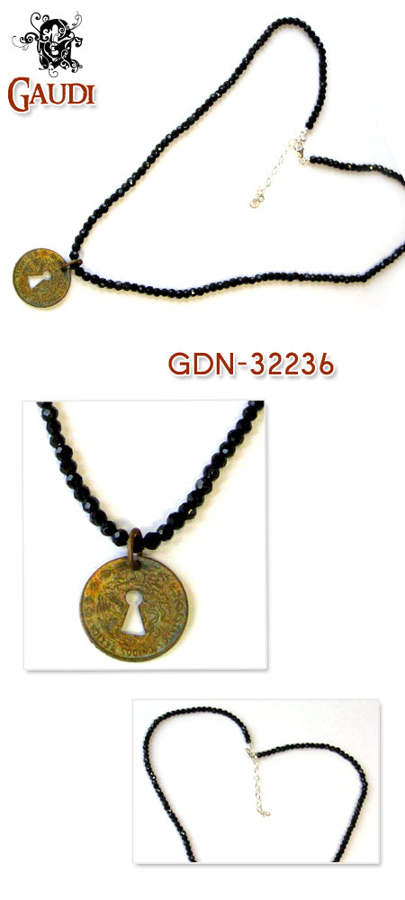 Gaudi Old Coin Necklace スピネル