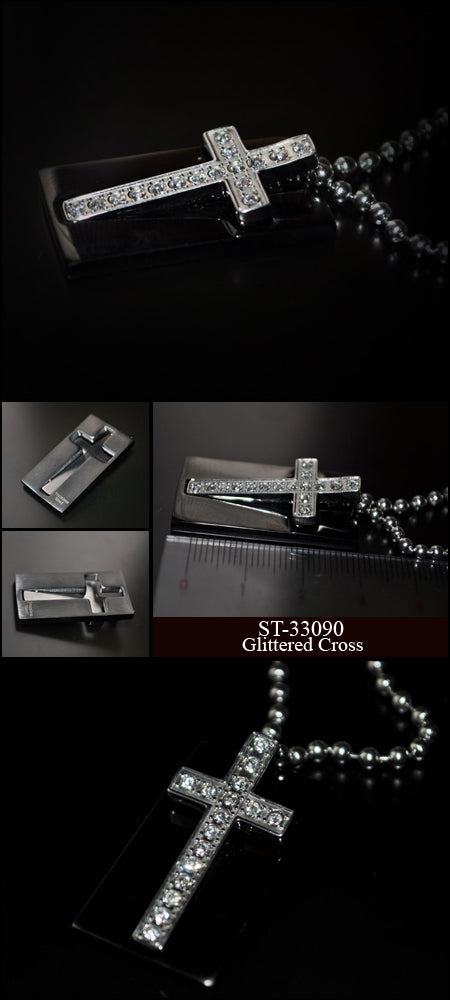 Glittered Cross シルバー ペンダント
