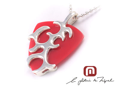 Guitar Pick Red シルバー ペンダント