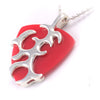 Guitar Pick Red シルバー ペンダント
