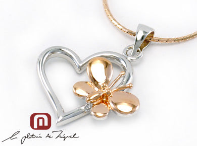 Heart Butterfly Pendant シルバー ペンダント
