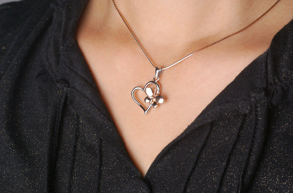 Heart Butterfly Pendant シルバー ペンダント