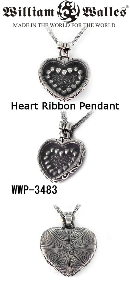 Heart Ribbon Pendant シルバー ペンダント