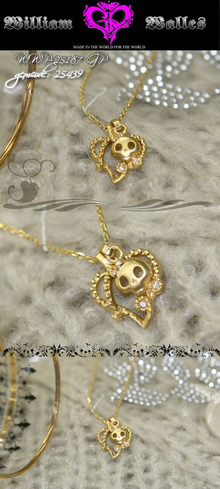 Heart Skull Charm シルバー ペンダント