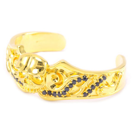 Heroic Skull Bangle Gold