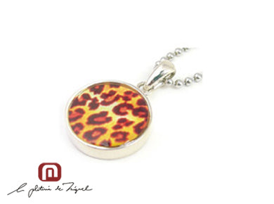 Leopard Resin Pendant シルバー ペンダント