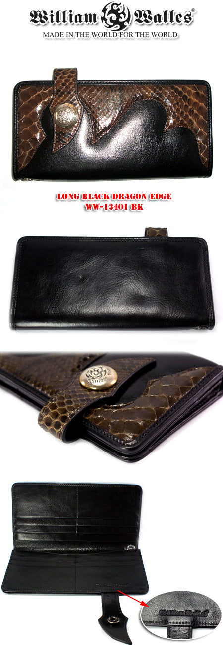 Long Black Dragon Edge レザー 財布 / ウォレット