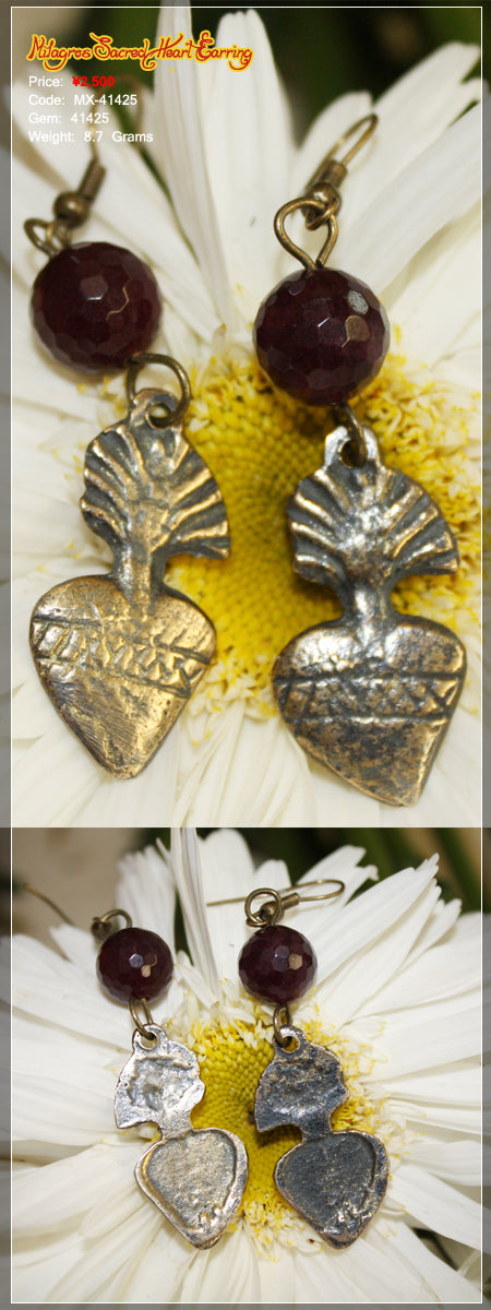 Milagros Sacred Heart Earring