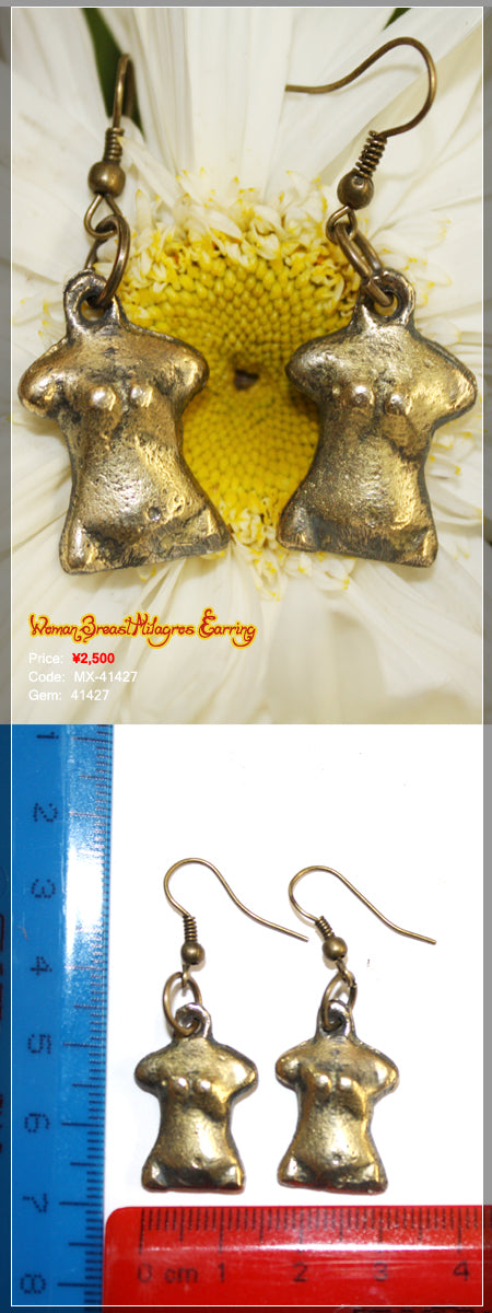 Woman Breast Milagros Earring