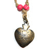 Milagros Heart with Pink Beads