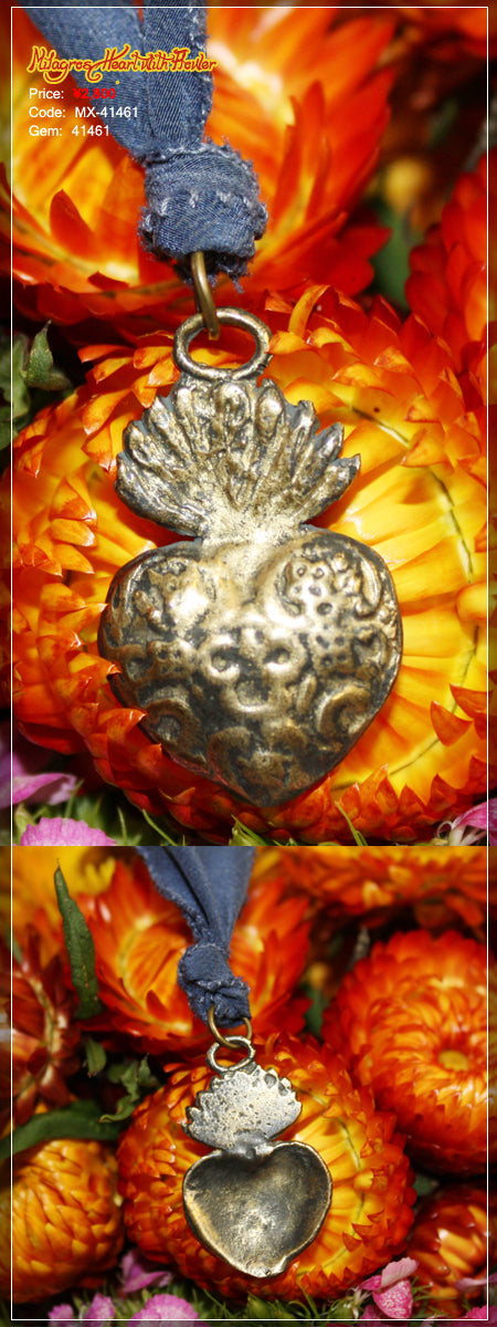 Milagros Heart with Flower
