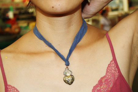 Milagros Heart with Flower