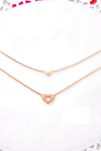Double heart necklace ネックレス
